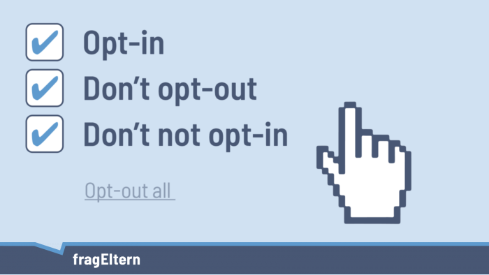 Grafik zum Thema Opt-in und Opt-out.